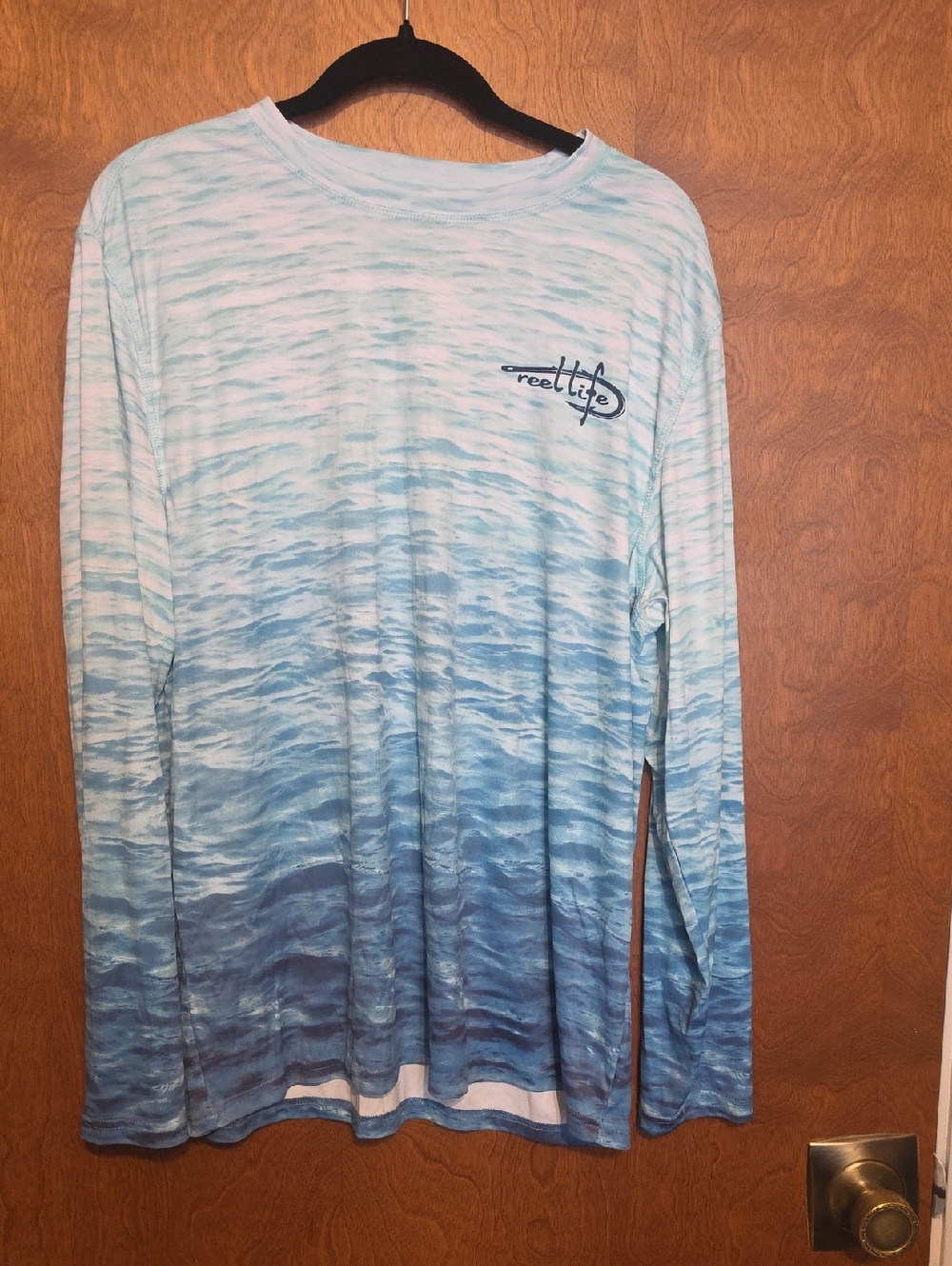Reel Life Men's Blue Ombre Long-Sleeve Swim Rash Guard